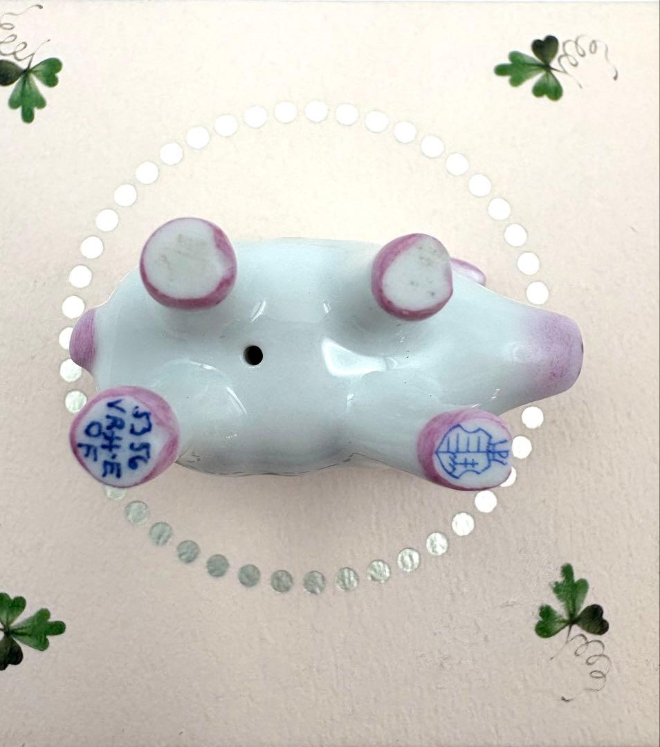 希少　HEREND ヘレンド ウィーンの薔薇　ブタ　フィギュリン　箱付