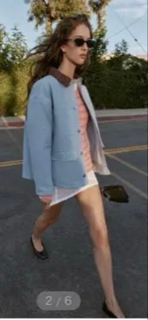 ZARA コントラストカラー パフジャケット