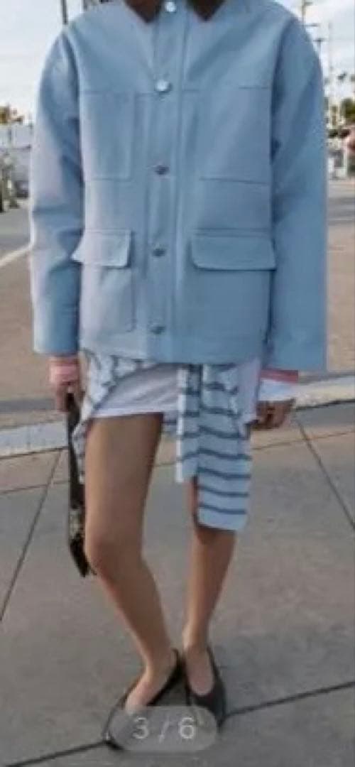 ZARA コントラストカラー パフジャケット