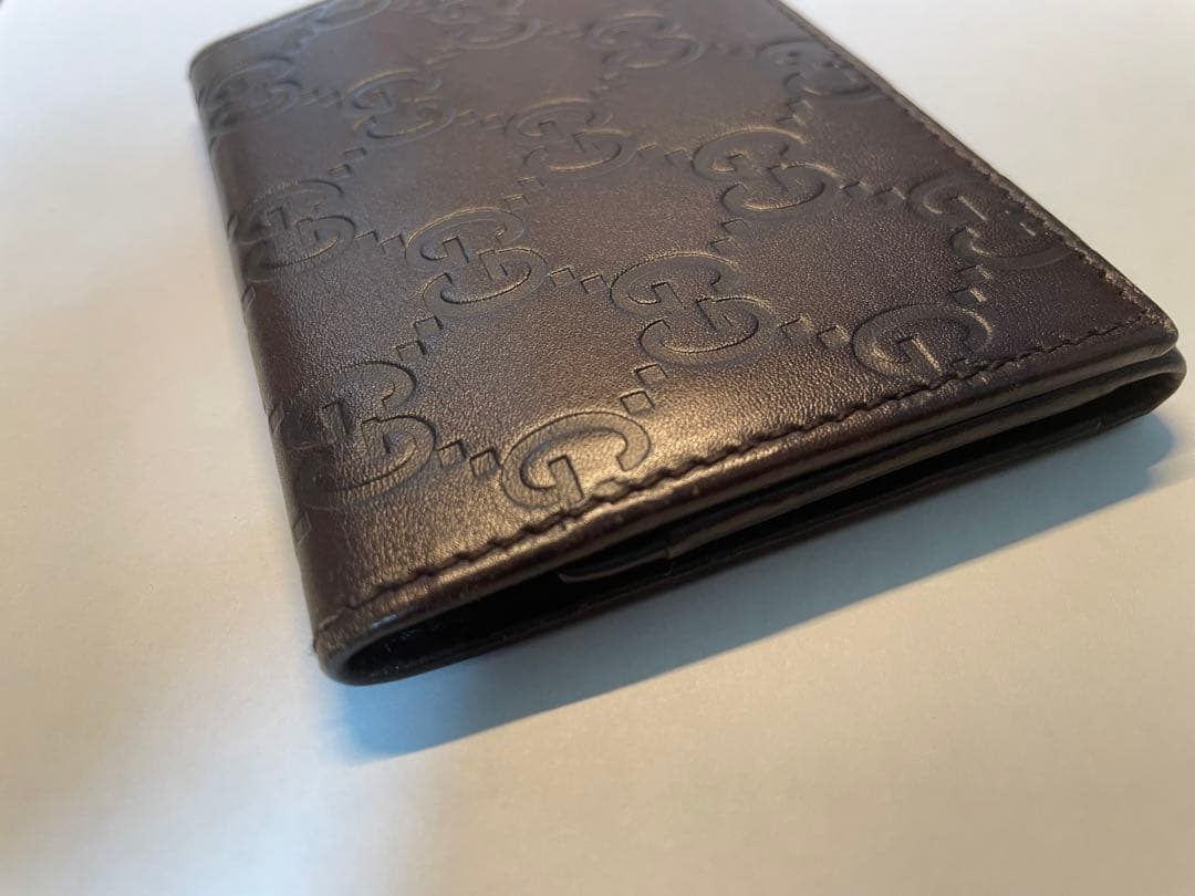 【美品】　GUCCI レザー カードケース GG柄　名刺入れ　ブラウン