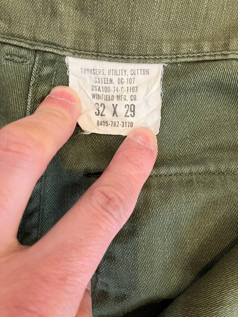 70’s US ARMY OG107 ベイカーパンツ DSA74年 ヴィンテージ
