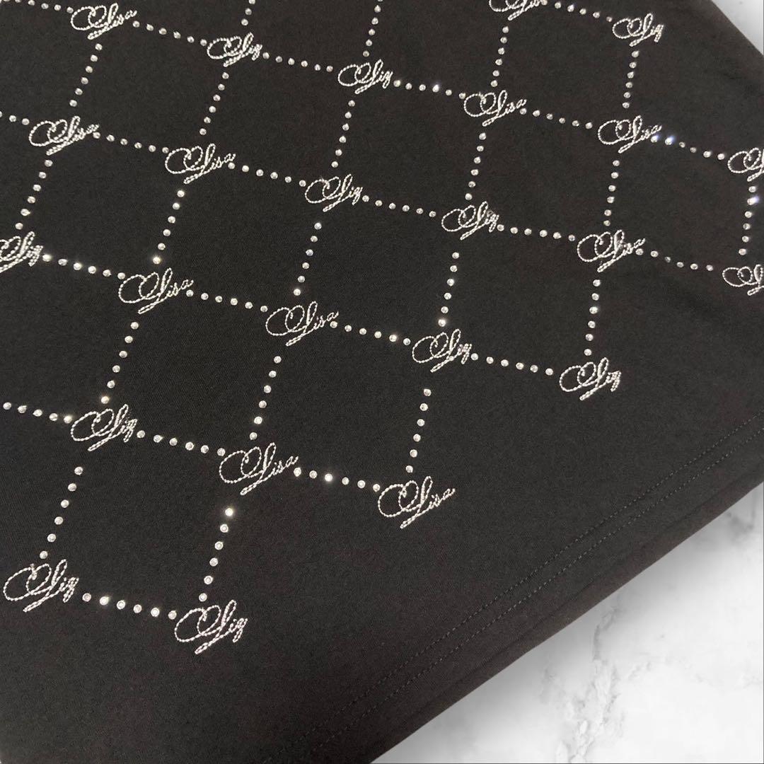 美品❤️ LIZLISA モノグラムビジューカットトップス ブラック