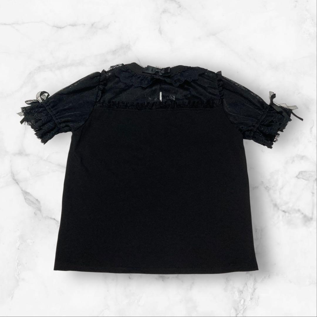 美品❤️ LIZLISA モノグラムビジューカットトップス ブラック