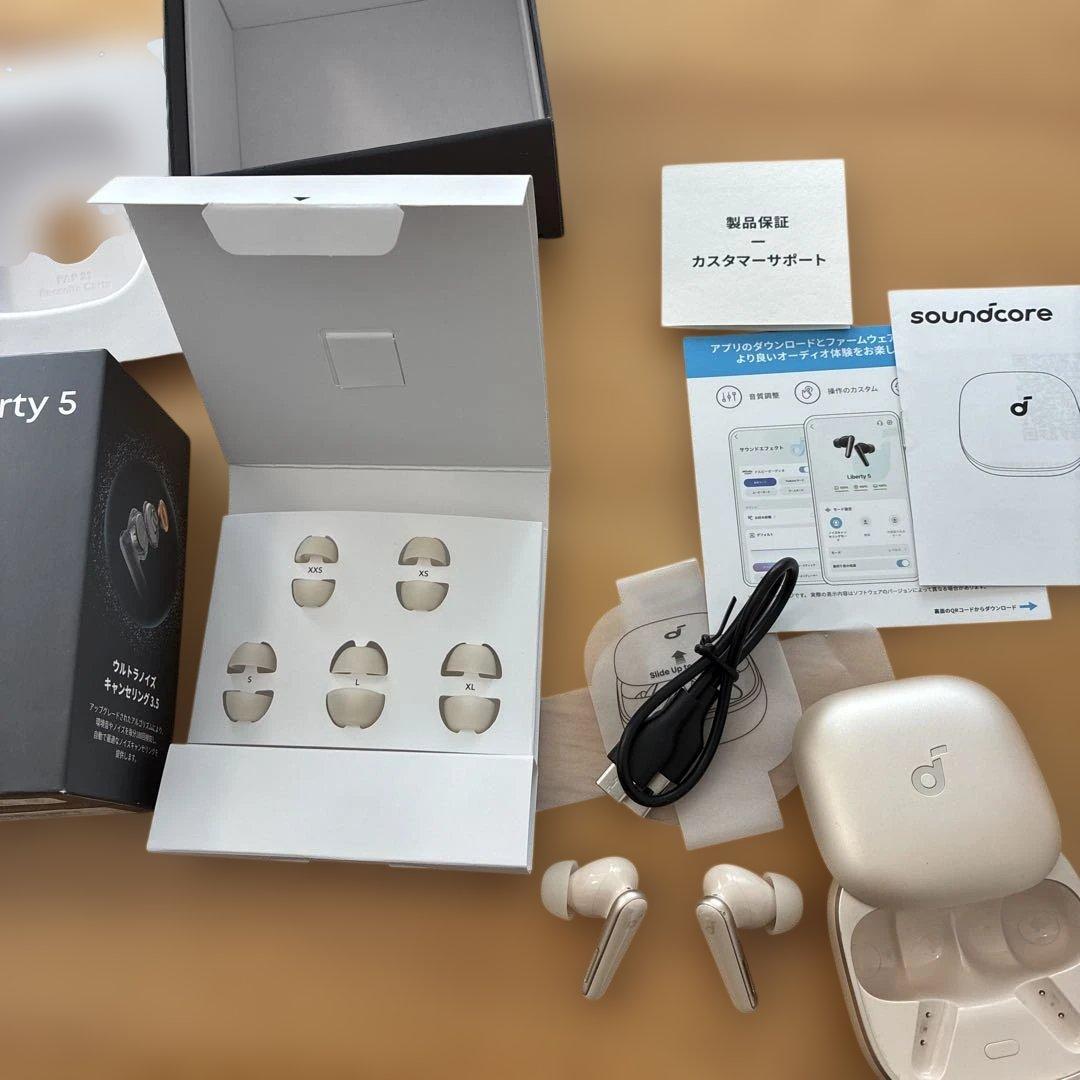 Soundcore Liberty 5 ワイヤレスイヤホン シャンパンゴールド