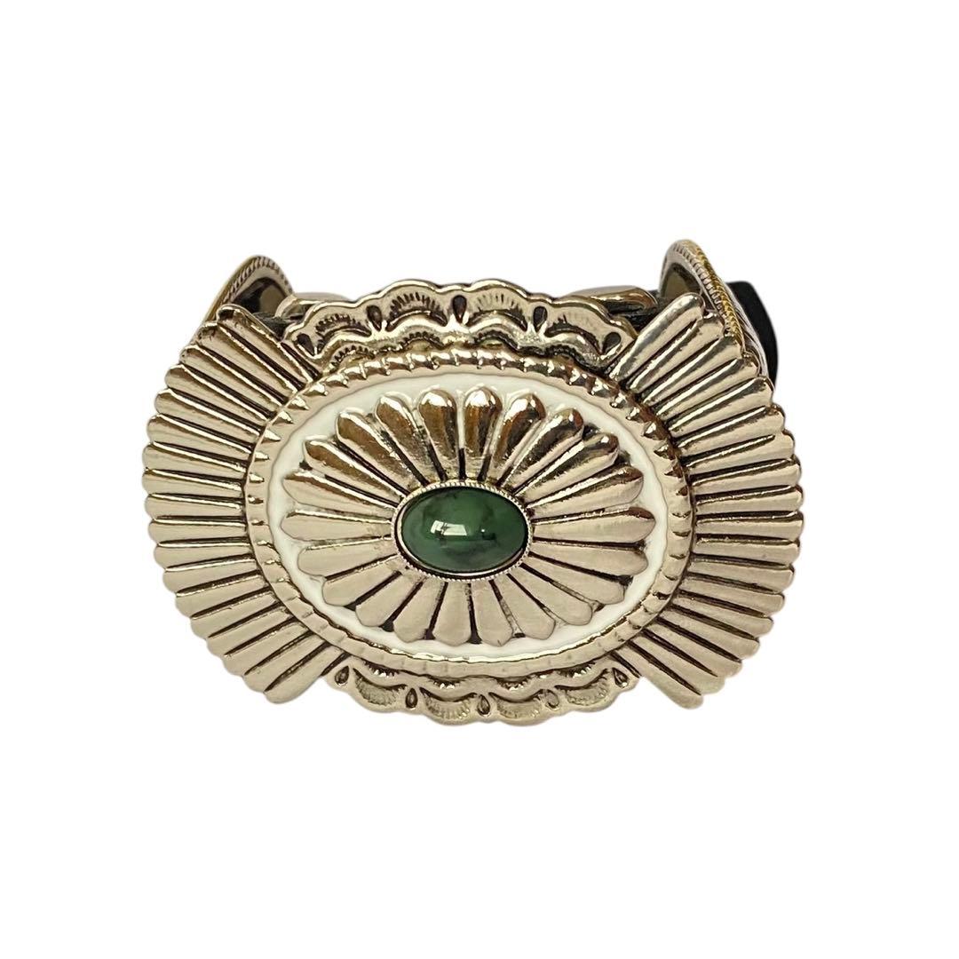 トーガプルラ 美品 コンチョバングル ブレスレット ターコイズ レザーベルト