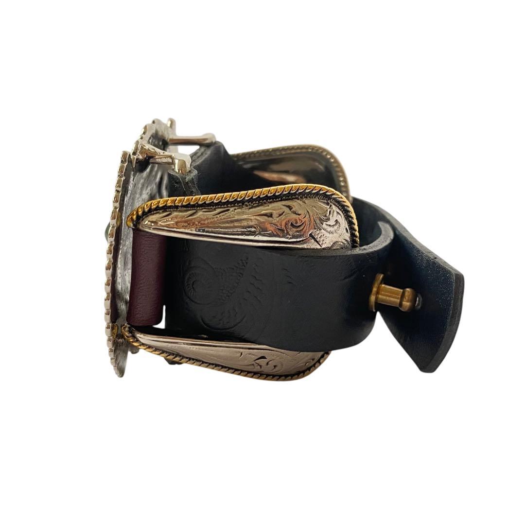 トーガプルラ 美品 コンチョバングル ブレスレット ターコイズ レザーベルト