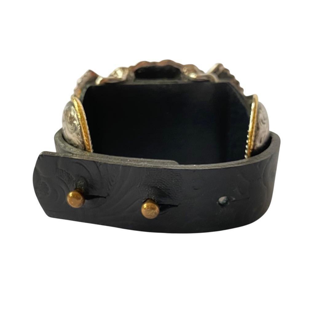 トーガプルラ 美品 コンチョバングル ブレスレット ターコイズ レザーベルト