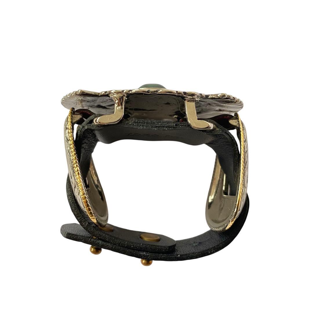 トーガプルラ 美品 コンチョバングル ブレスレット ターコイズ レザーベルト