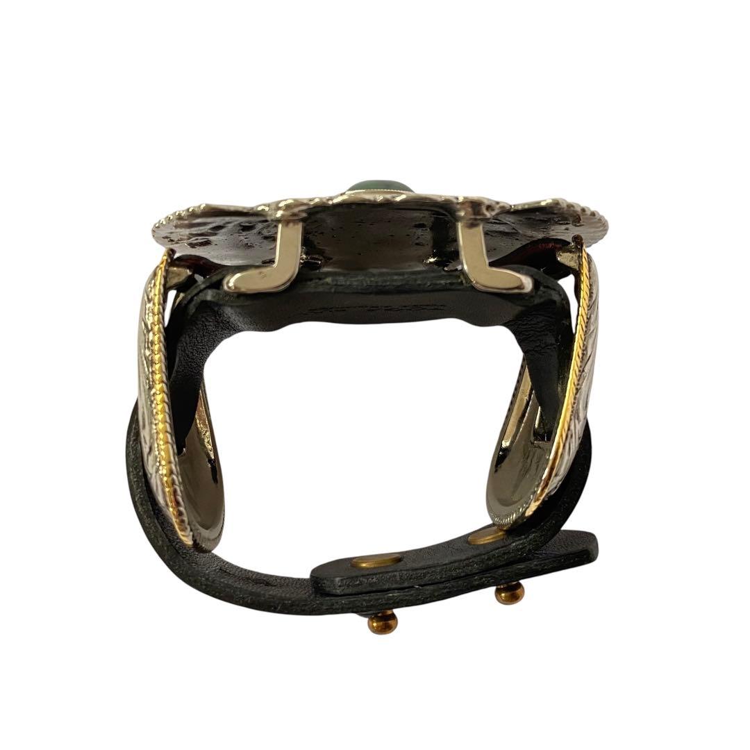 トーガプルラ 美品 コンチョバングル ブレスレット ターコイズ レザーベルト