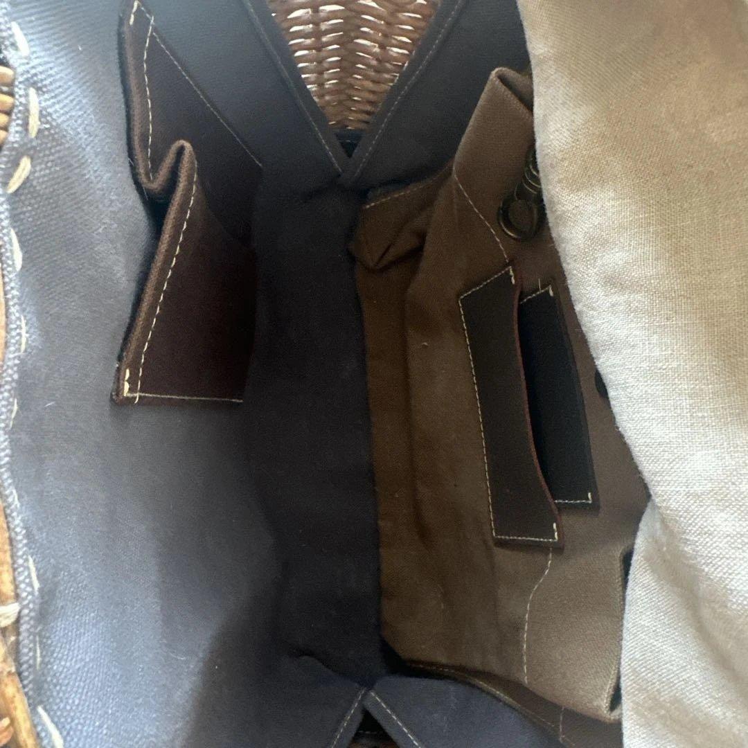 超美品♡eb.a.gos エバゴス かごバッグ　ラビットファー　袋　鏡 付き