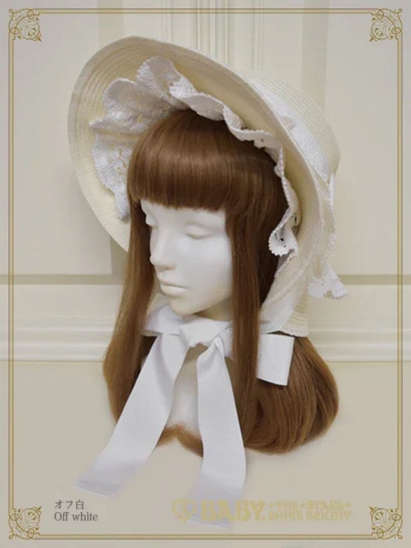 BABY♡アミィミエルボンネットハット♡オフ白