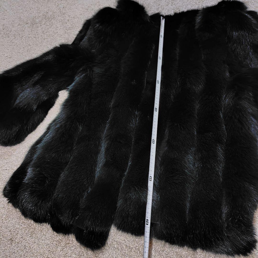 yukiko hanai フォックスファーコート 動物の顔付き　濃青