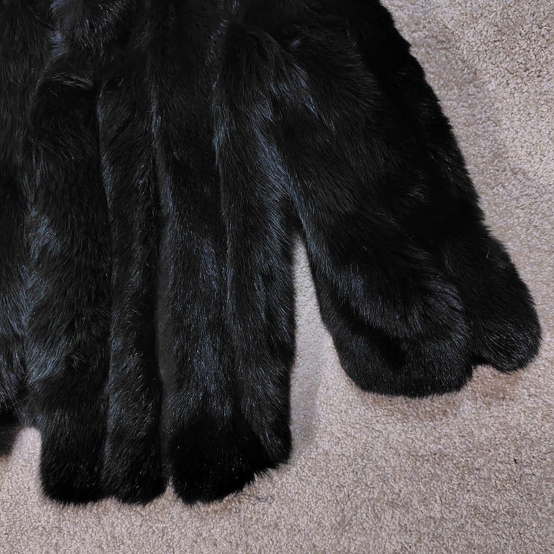 yukiko hanai フォックスファーコート 動物の顔付き　濃青