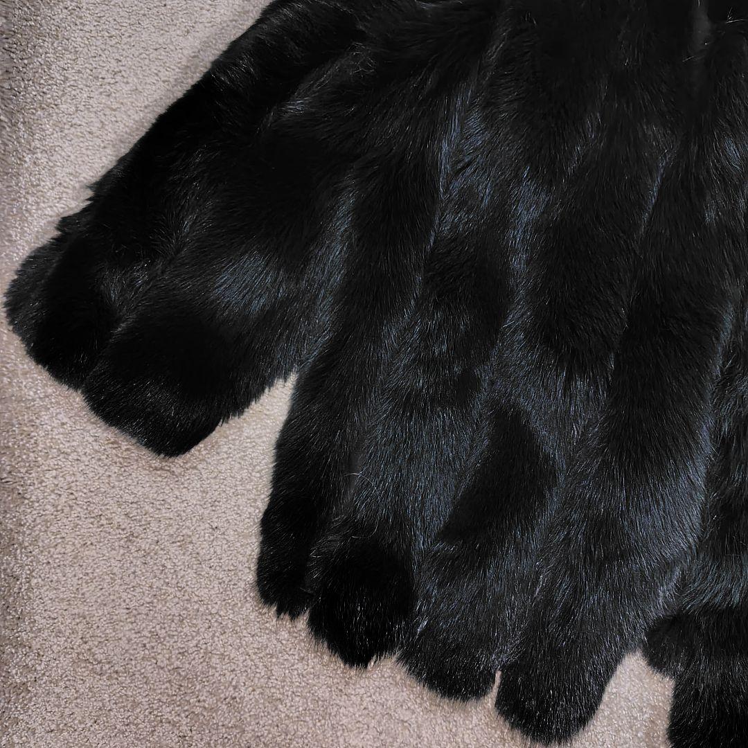 yukiko hanai フォックスファーコート 動物の顔付き　濃青