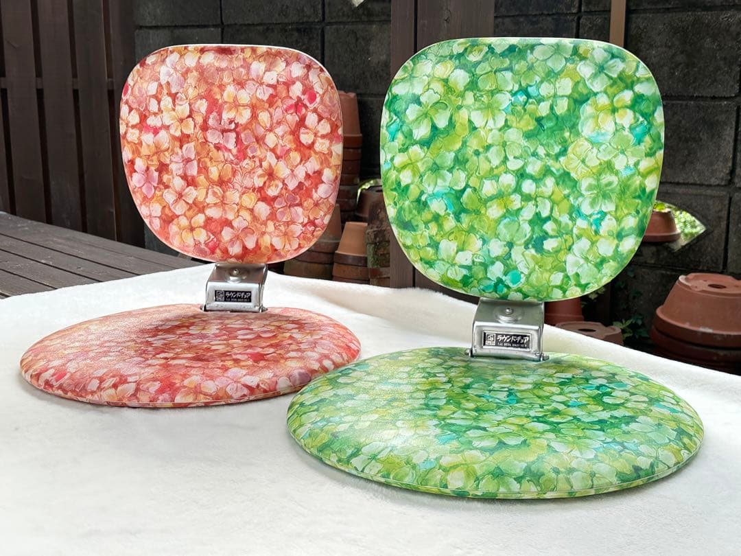 昭和レトロ　座椅子　FUJIスワン　ラウンドチェア　1960年　希少　2客セット