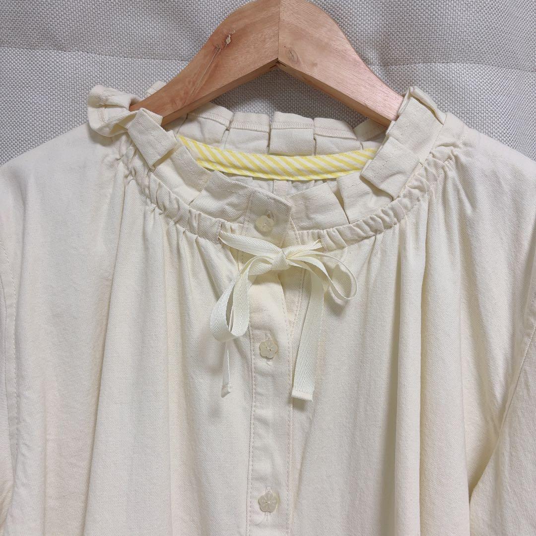 ピンクハウス　タック使いデニムワンピース