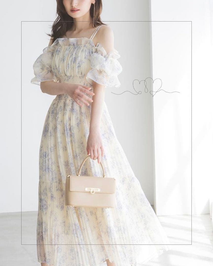 N✨さま専用 SNIDEL フラワーオフショルワンピース/0サイズ。