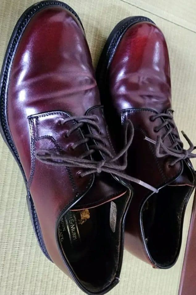 ジョンストンアンドマーフィー　コードバン　プレーントゥシューズ