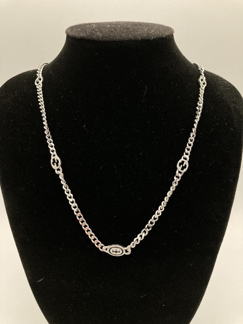 「1256」Gucci シルバー チェーンネックレス GGロゴ 重さ16.6g