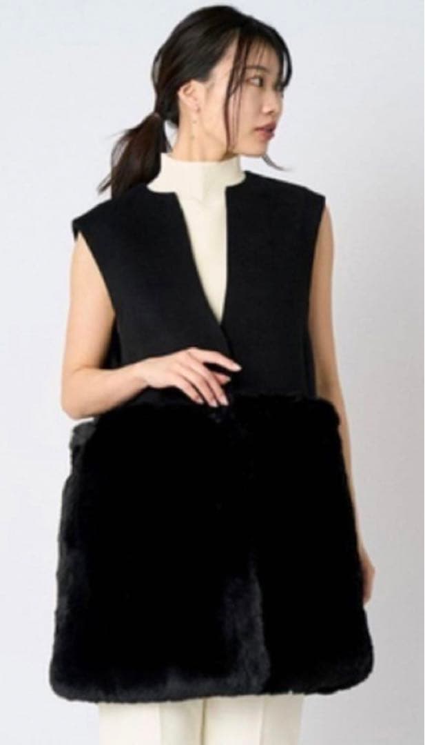 CELFORD セルフォード ☆2024完売裾ファーロングジレ 黒　未使用