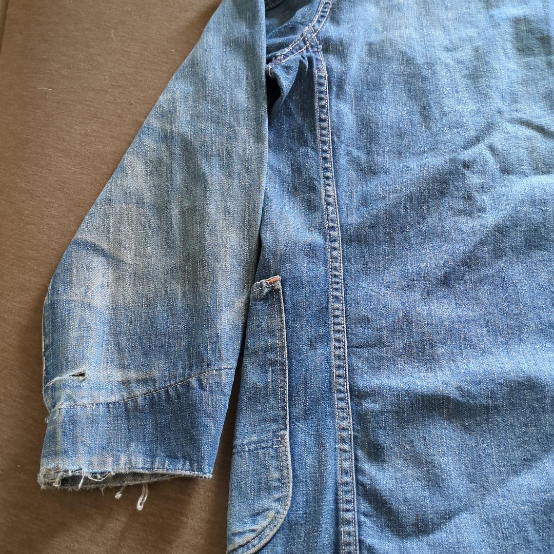 40s Vintage デニムカバーオール 大戦 4ポケ 月桂樹