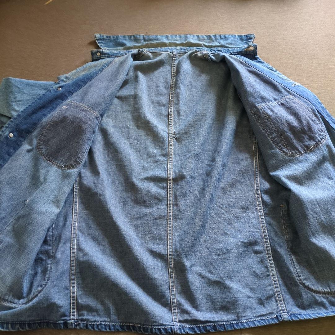 40s Vintage デニムカバーオール 大戦 4ポケ 月桂樹
