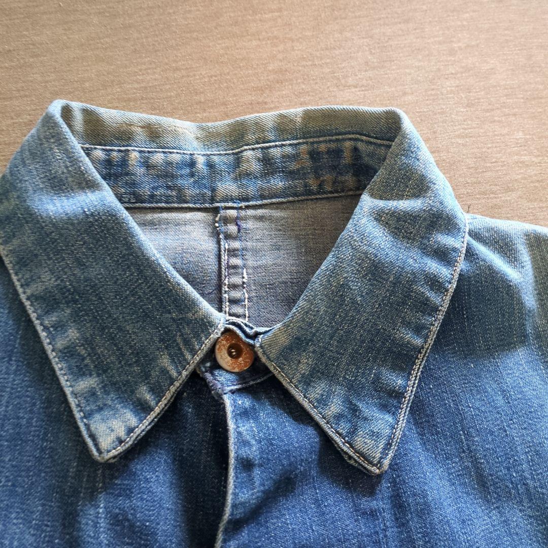 40s Vintage デニムカバーオール 大戦 4ポケ 月桂樹