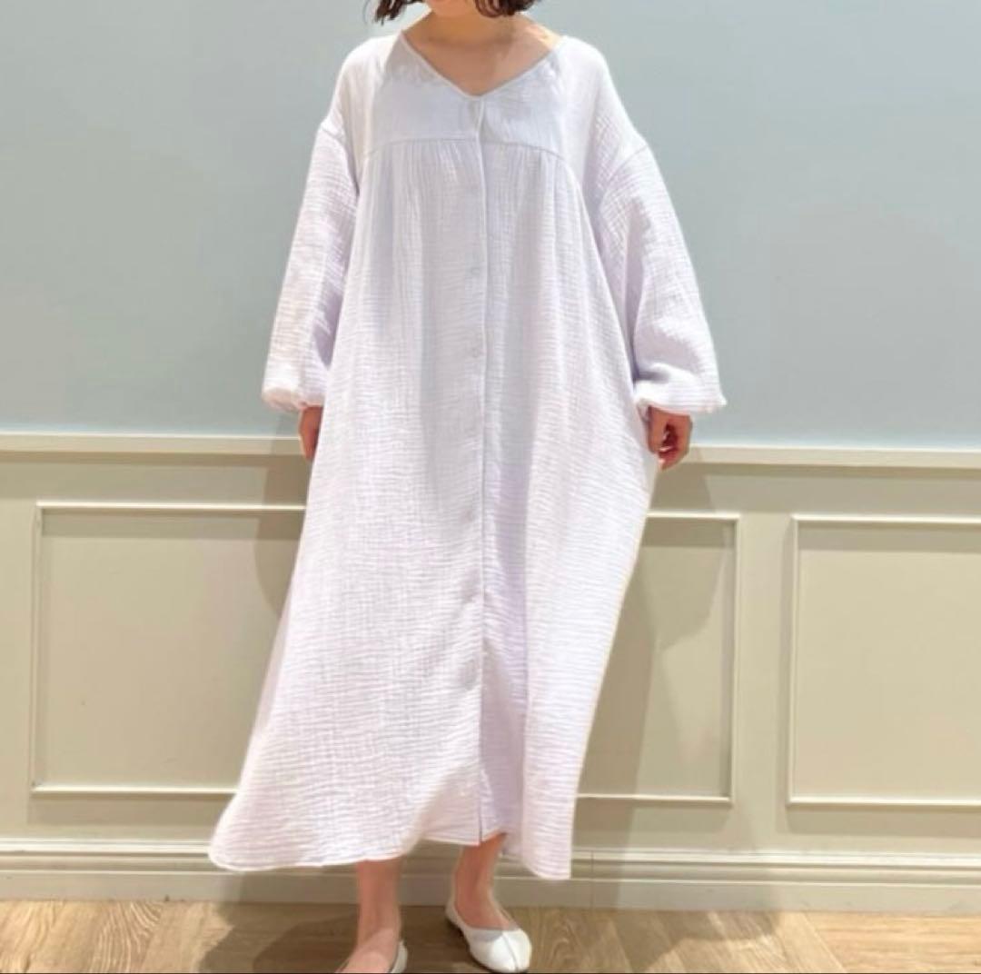 ジェラートピケ マタニティガーゼ前開きドレス　マタニティー　ワンピース　ワンピ