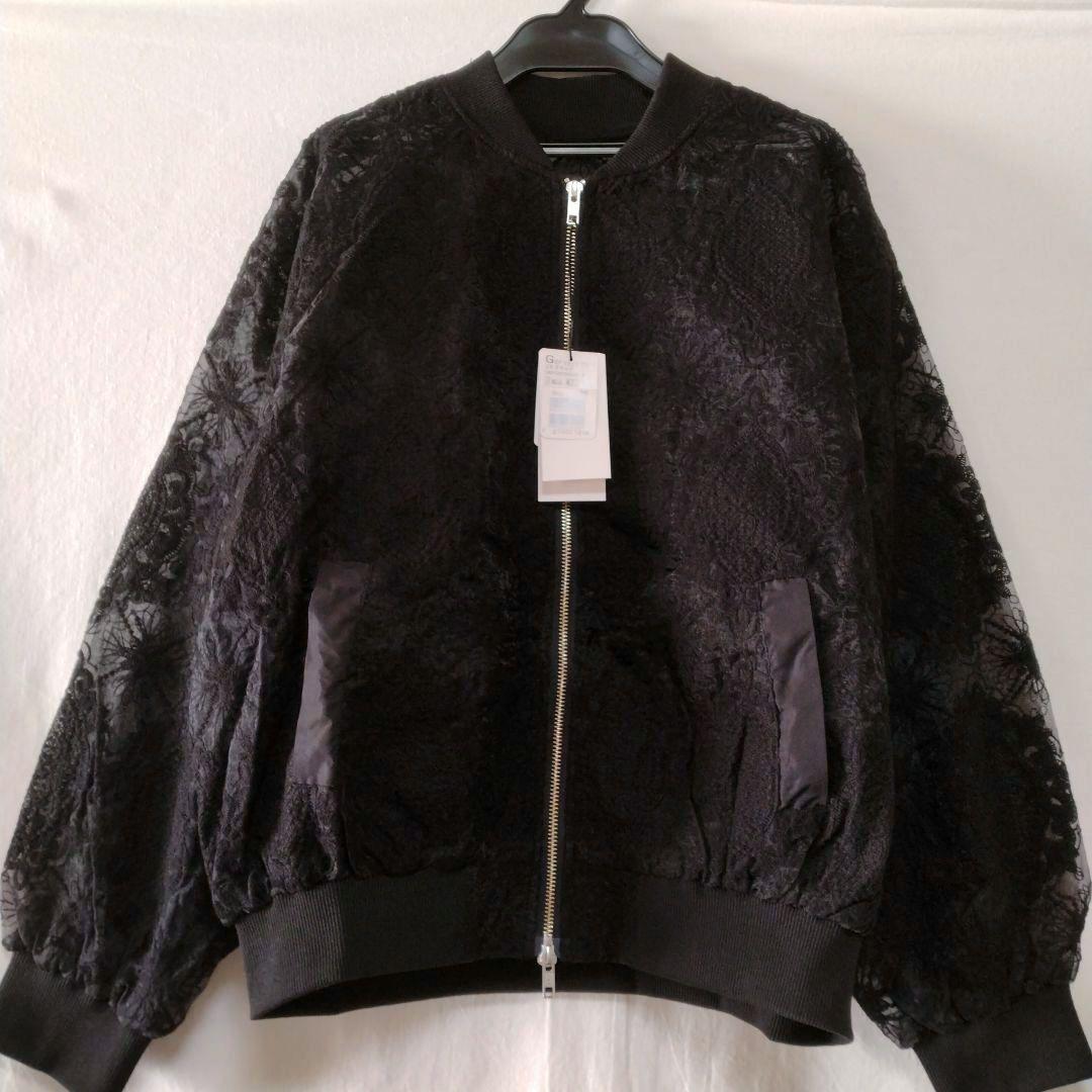 【新品】ヤマダヤ Vin ダブルジップチュールレースブルゾン ブラック サイズF