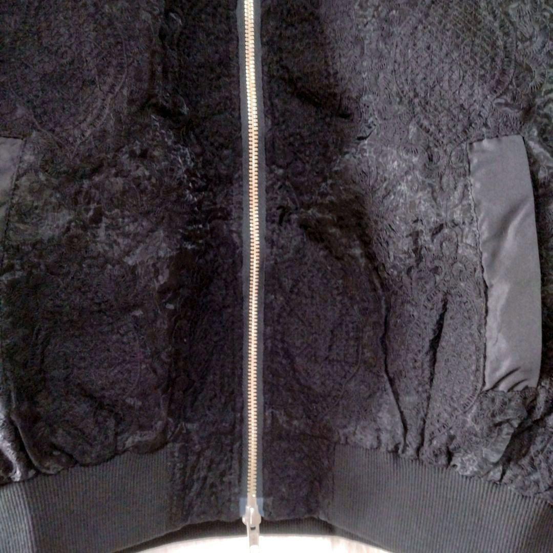 【新品】ヤマダヤ Vin ダブルジップチュールレースブルゾン ブラック サイズF