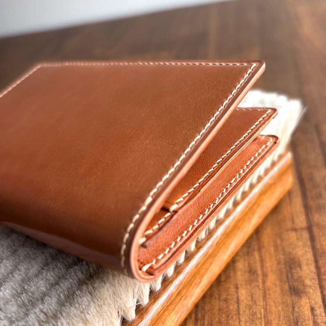 大容量名刺入れ　コードバン　ナチュラル　レーデルオガワ