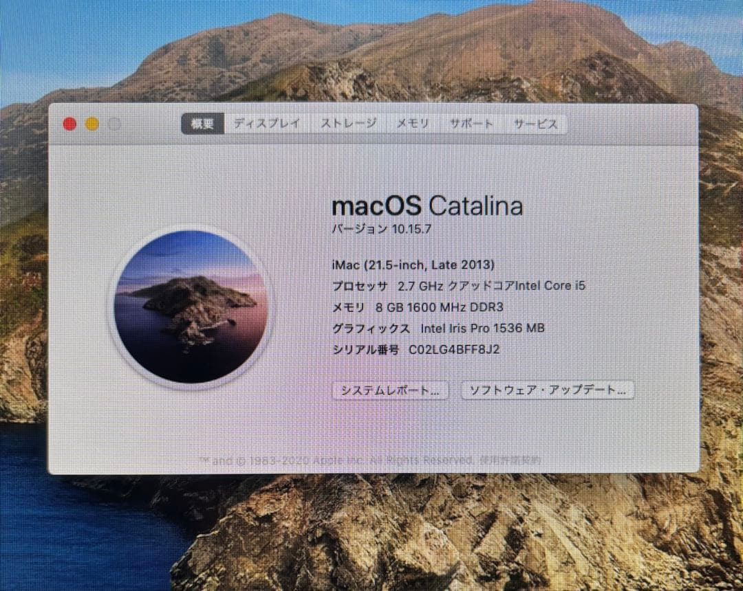 iMac 21.5インチ 2013 8GB デスクトップ ディスプレイ