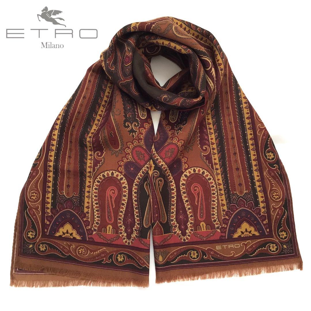 【新品】エトロ スカーフ ウールシルク ペイズリードレイクス アナトミカ西口修平