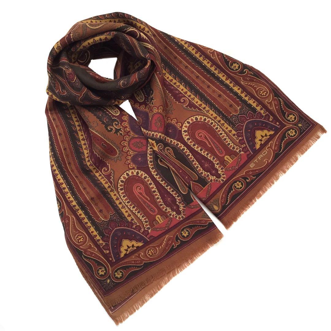 【新品】エトロ スカーフ ウールシルク ペイズリードレイクス アナトミカ西口修平