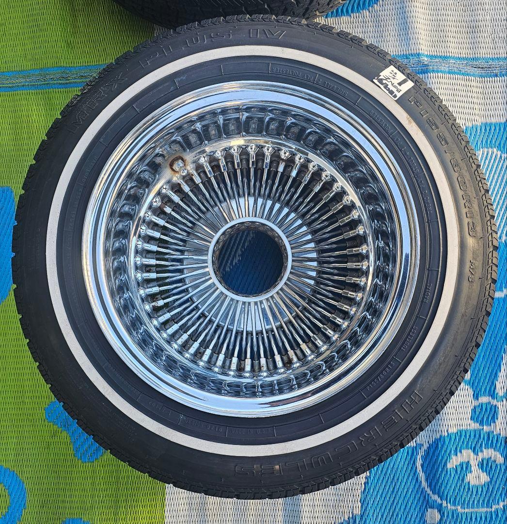 ワイヤホイール13インチタイヤ付き2本セツトキャデラック ローライダー インパラ