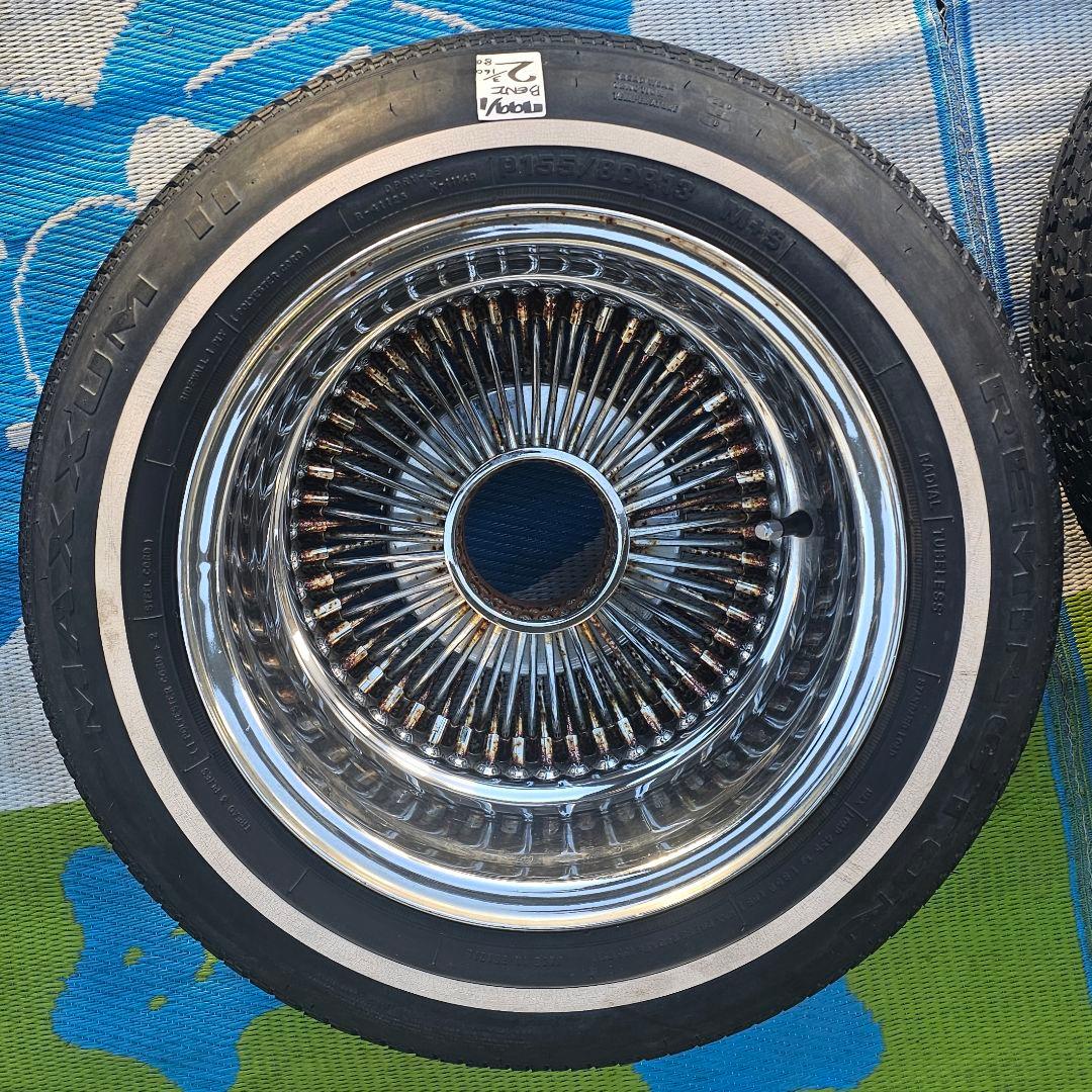 ワイヤホイール13インチタイヤ付き2本セツトキャデラック ローライダー インパラ