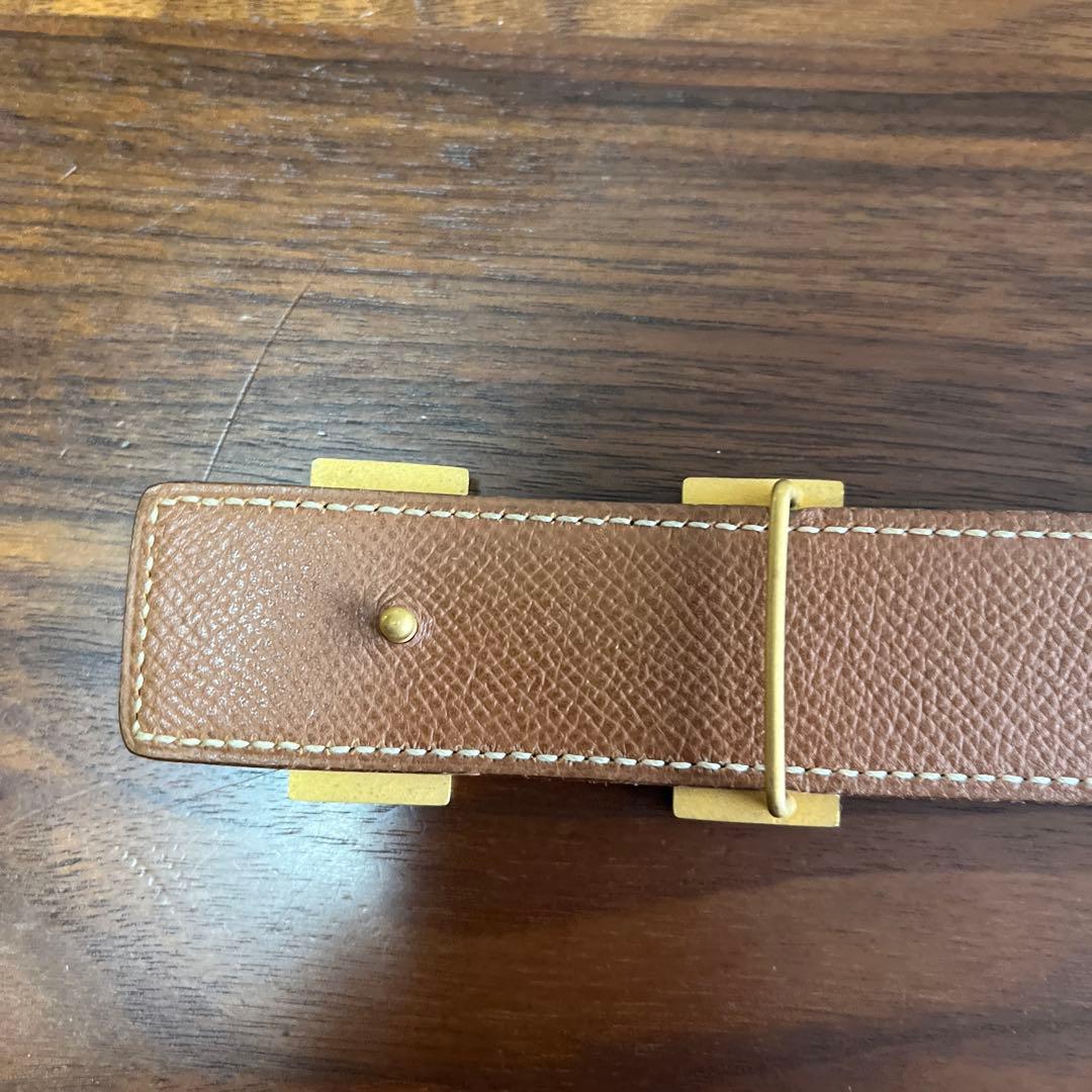 エルメス レザー バイカラー コンスタンス Hバックル ベルト ブラック
