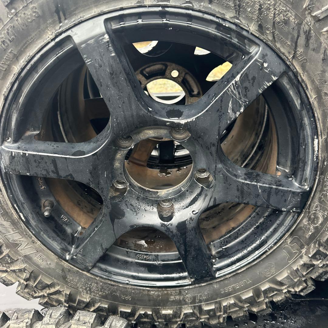 引き取り限定ジムニー用16インチ ブラック 5スポークホイールセット