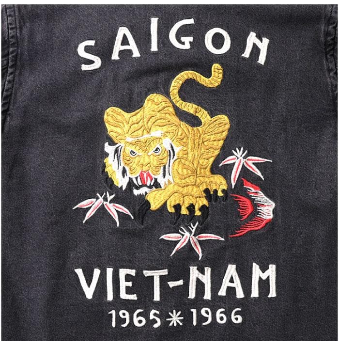 新品＊HOUSTON ヒューストン デニムジャケット ベトジャン M 虎