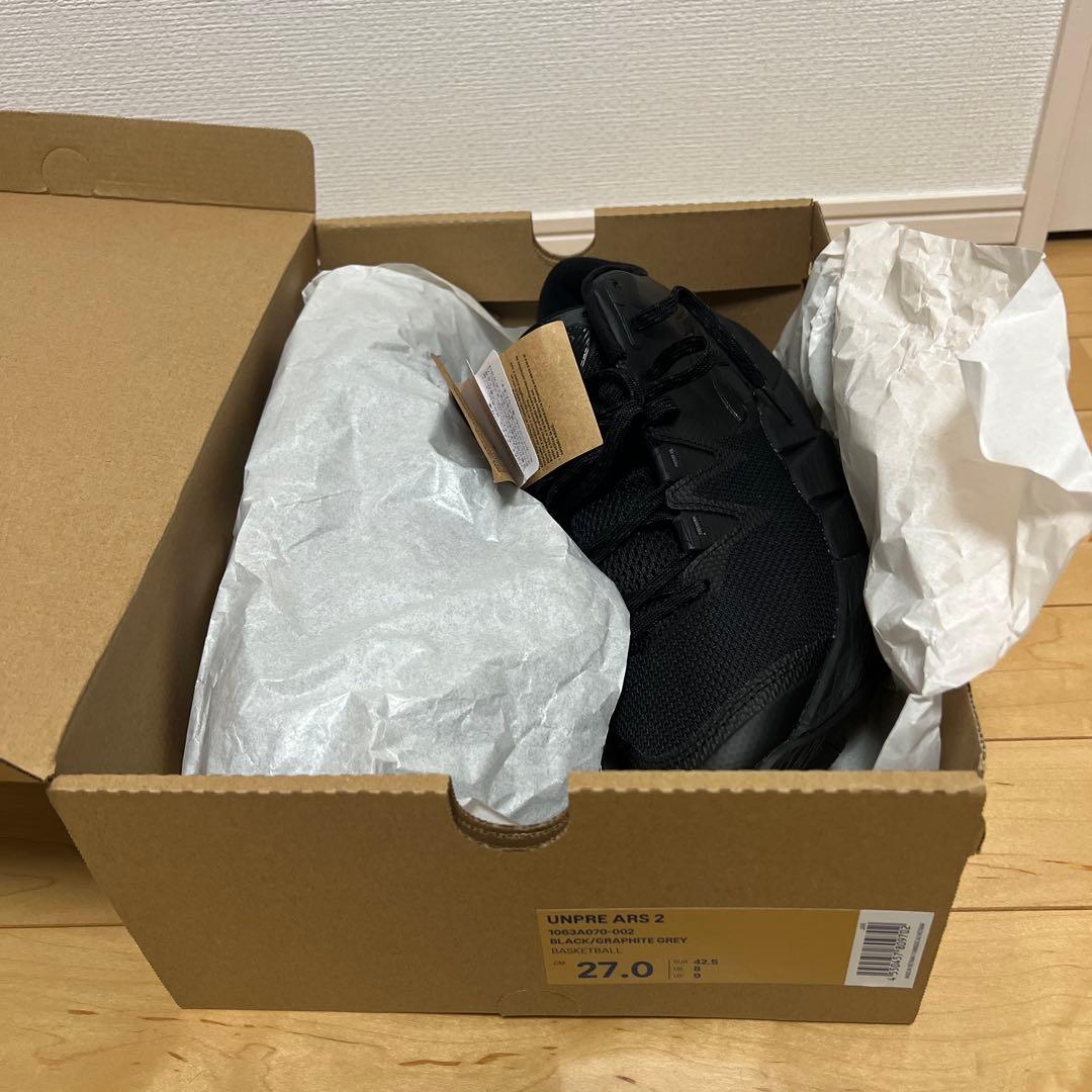 本日で終了　UNPRE ARS 2 バスケットシューズ 27.0cm 黒