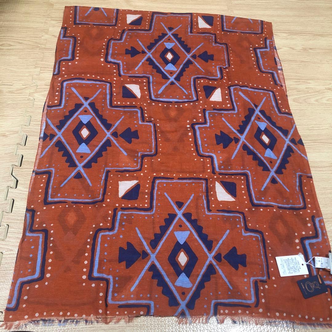 【カズエ未使用リゾート】Papas➕GIERRMIドット柄綿麻高級ストール