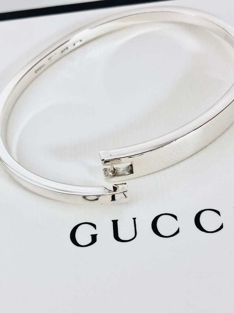 【超美品】GUCCI 開閉式バングル ブレスレット 男女兼用 シルバー925