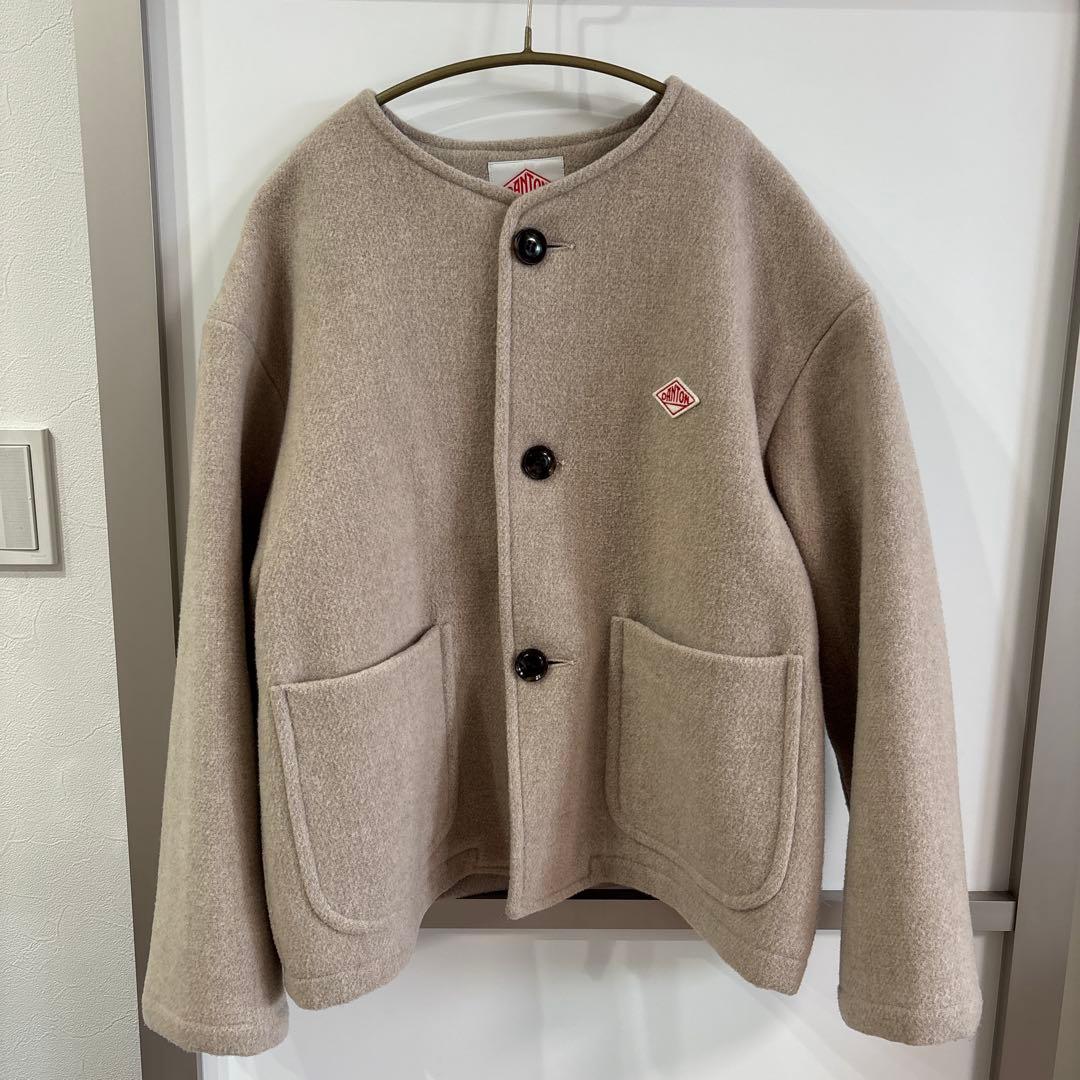 ダントン　ウールライトパイルカラーレスジャケット　36