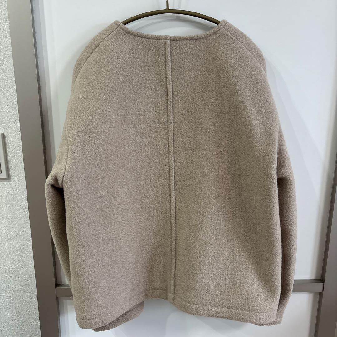 ダントン　ウールライトパイルカラーレスジャケット　36