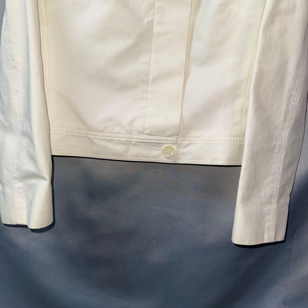 CELINE ショート丈　コットンライダース　38 ホワイト フランス製