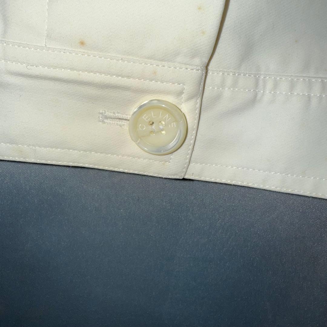 CELINE ショート丈　コットンライダース　38 ホワイト フランス製