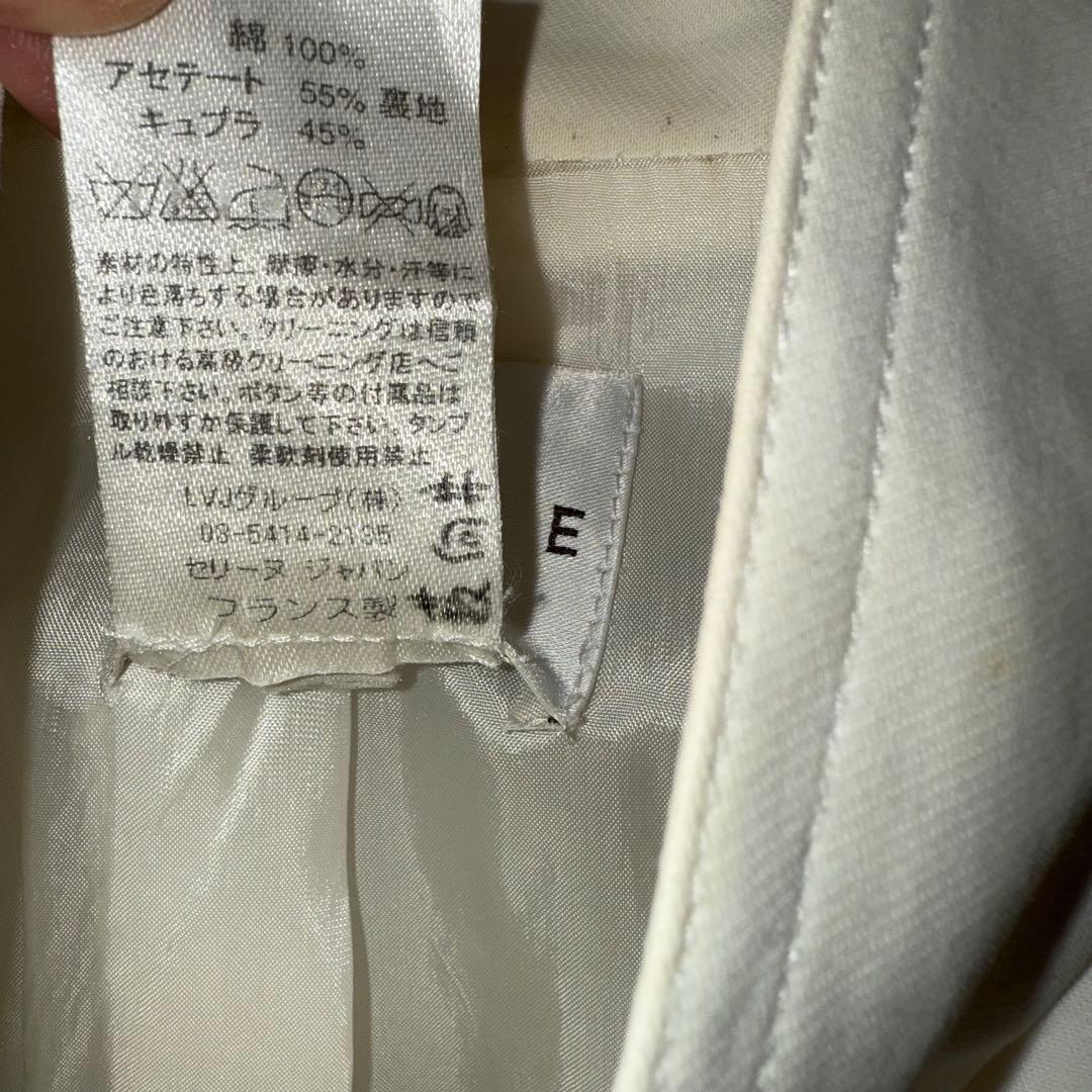 CELINE ショート丈　コットンライダース　38 ホワイト フランス製