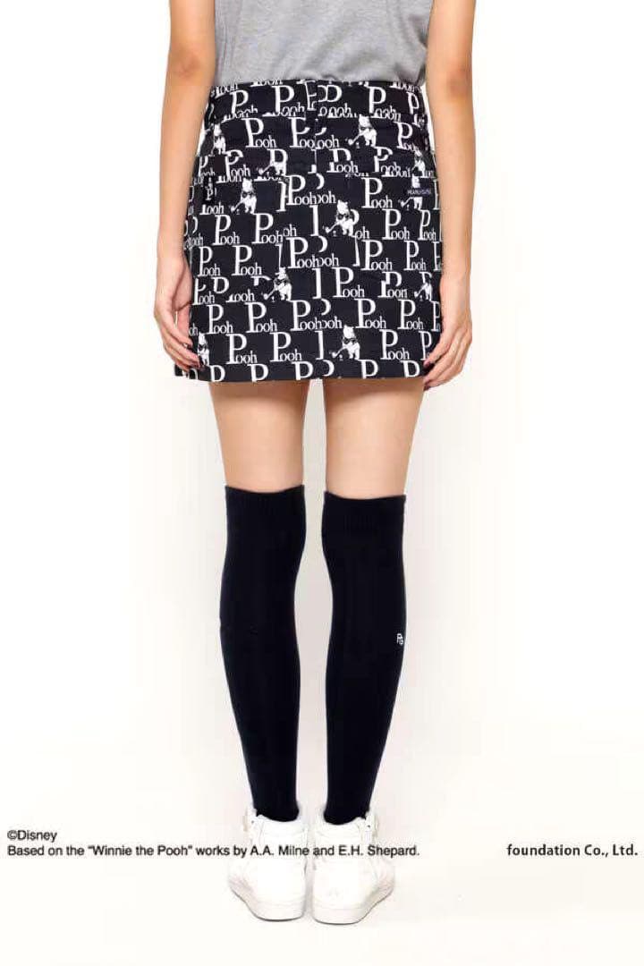 L 新品定価34100円　パーリーゲイツ　プーさん　総柄スカート