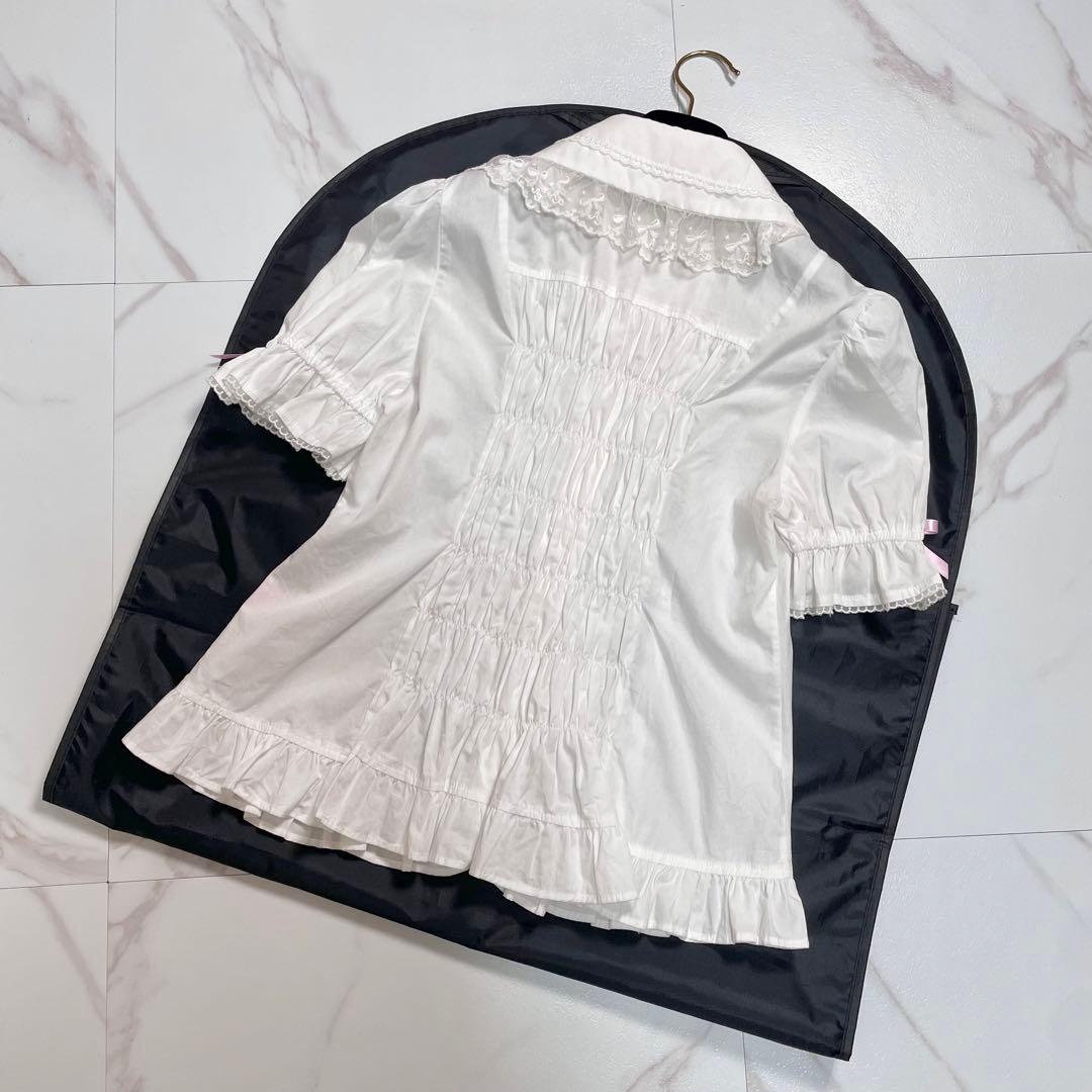 angelic pretty ブラウス 丸襟 レース 刺繍 リボン 2way