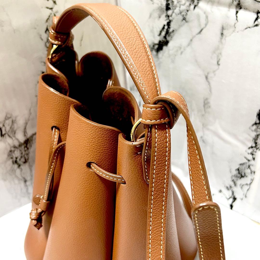 【美品】ポレーヌ カヌレバッグ ブラウン レザー